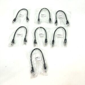 Lot of 7 Toast Cat5e Ethernet Cables 1FT Black Patch Cords – MNP601 – NEW